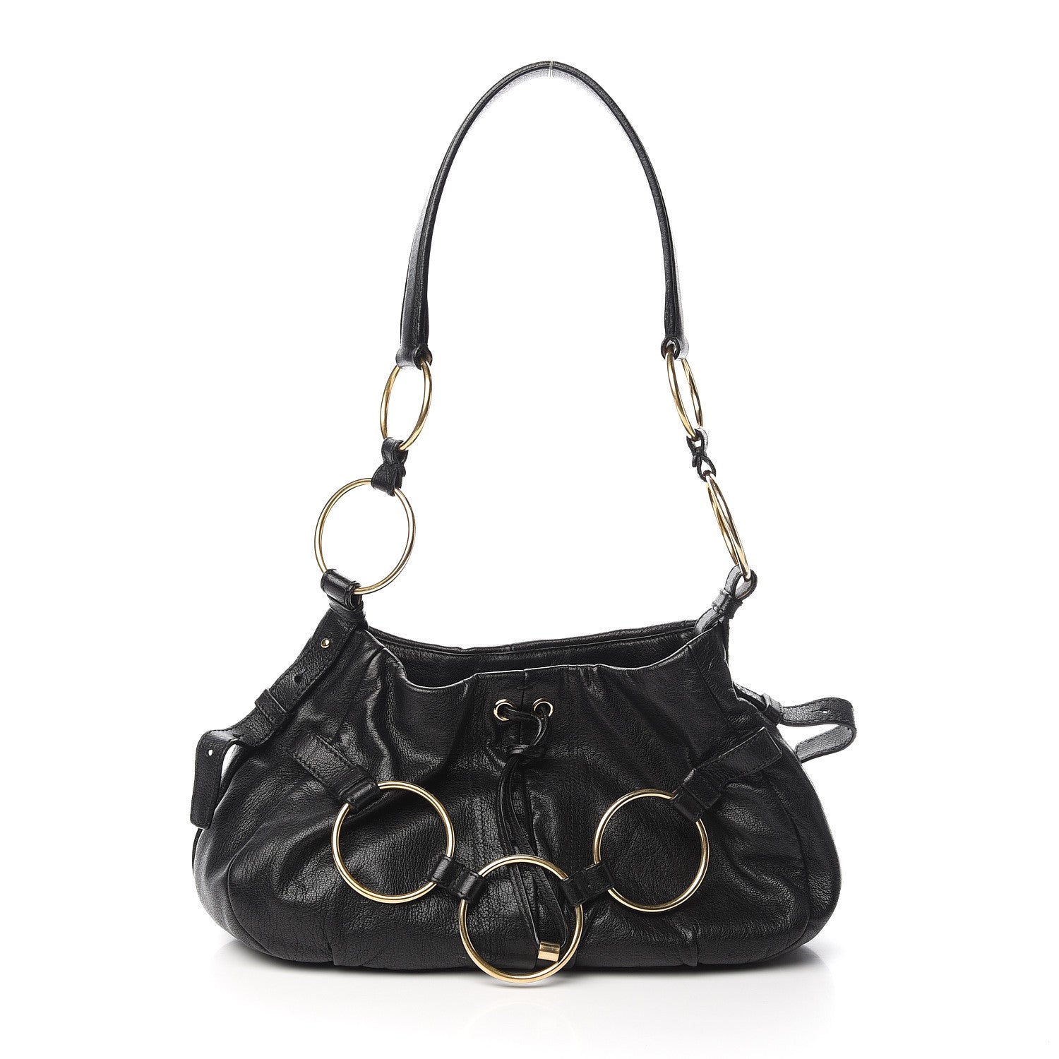 Saint Laurent Calfskin Saharienne Shoulder Bag Black 1 of 15