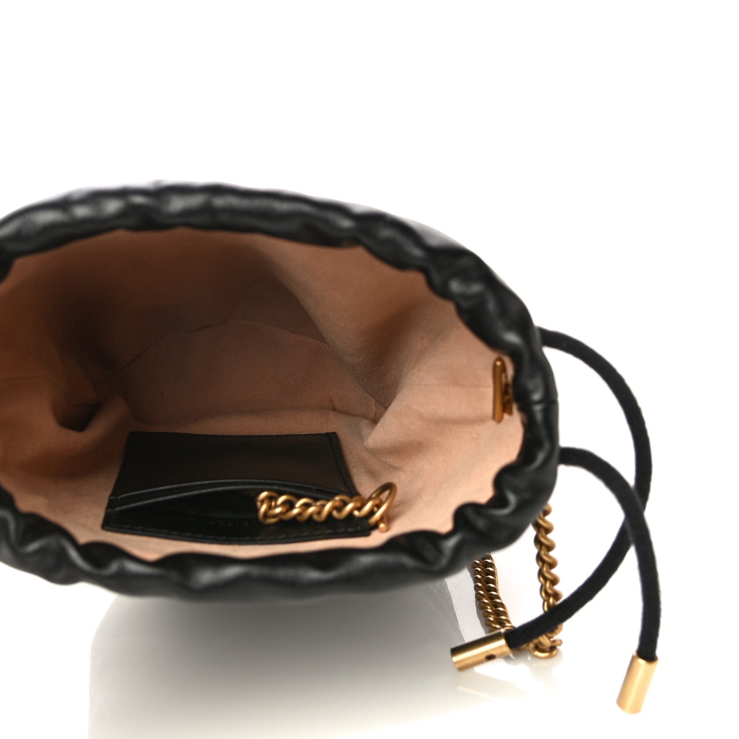 Calfskin Matelasse Mini GG Marmont 2.0 Bucket Bag Black