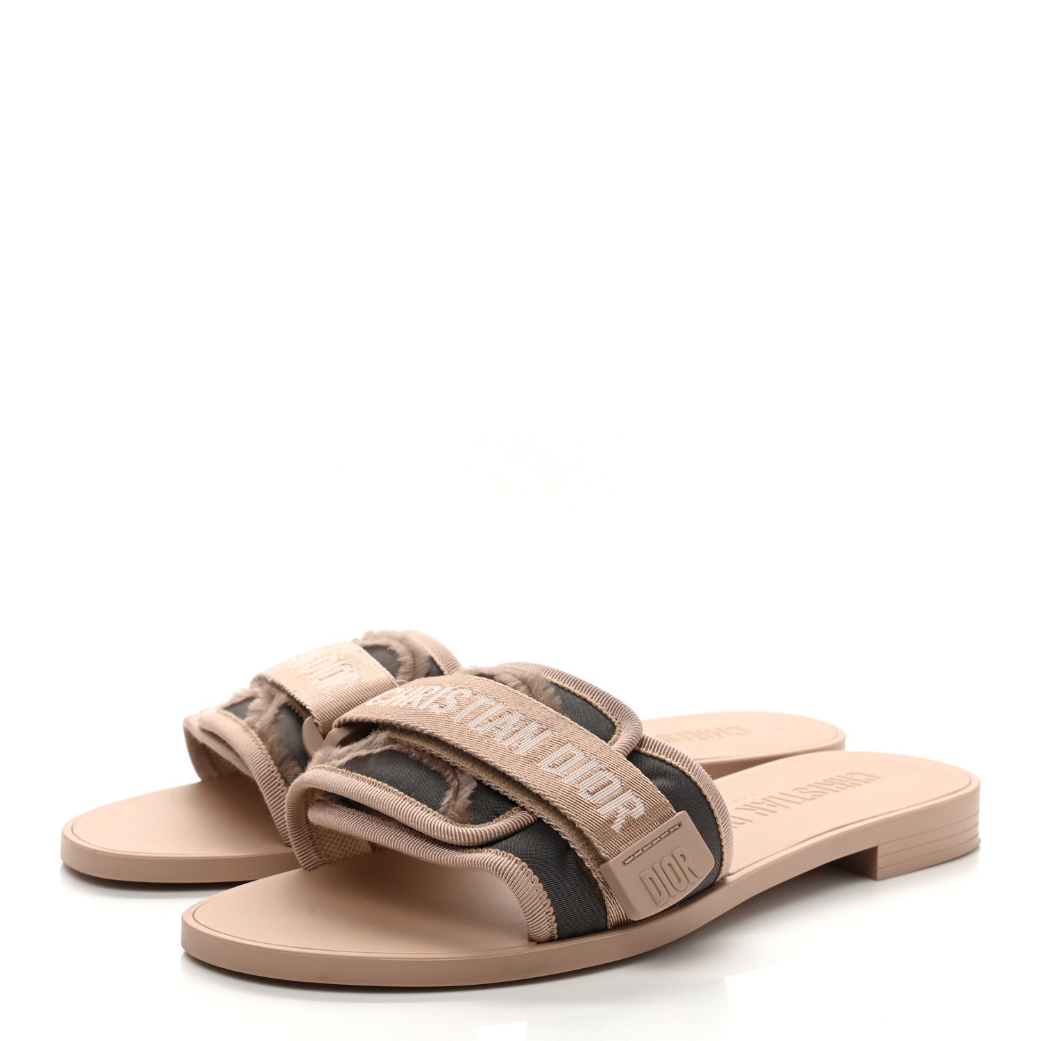 Christian Dior Nylon Camouflage Dio(r)evolution Slide Sandals 39 Nude 3 of 8
