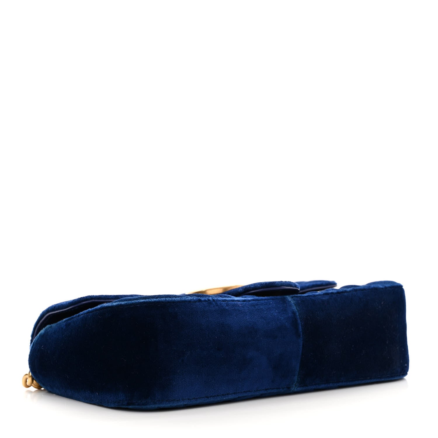 Gucci Velvet Matelasse Mini GG Marmont Shoulder Bag Cobalt Blue 4 of 11