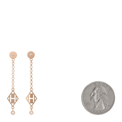 Hermes 18K Rose Gold Diamond Gambade Earrings 2 of 5