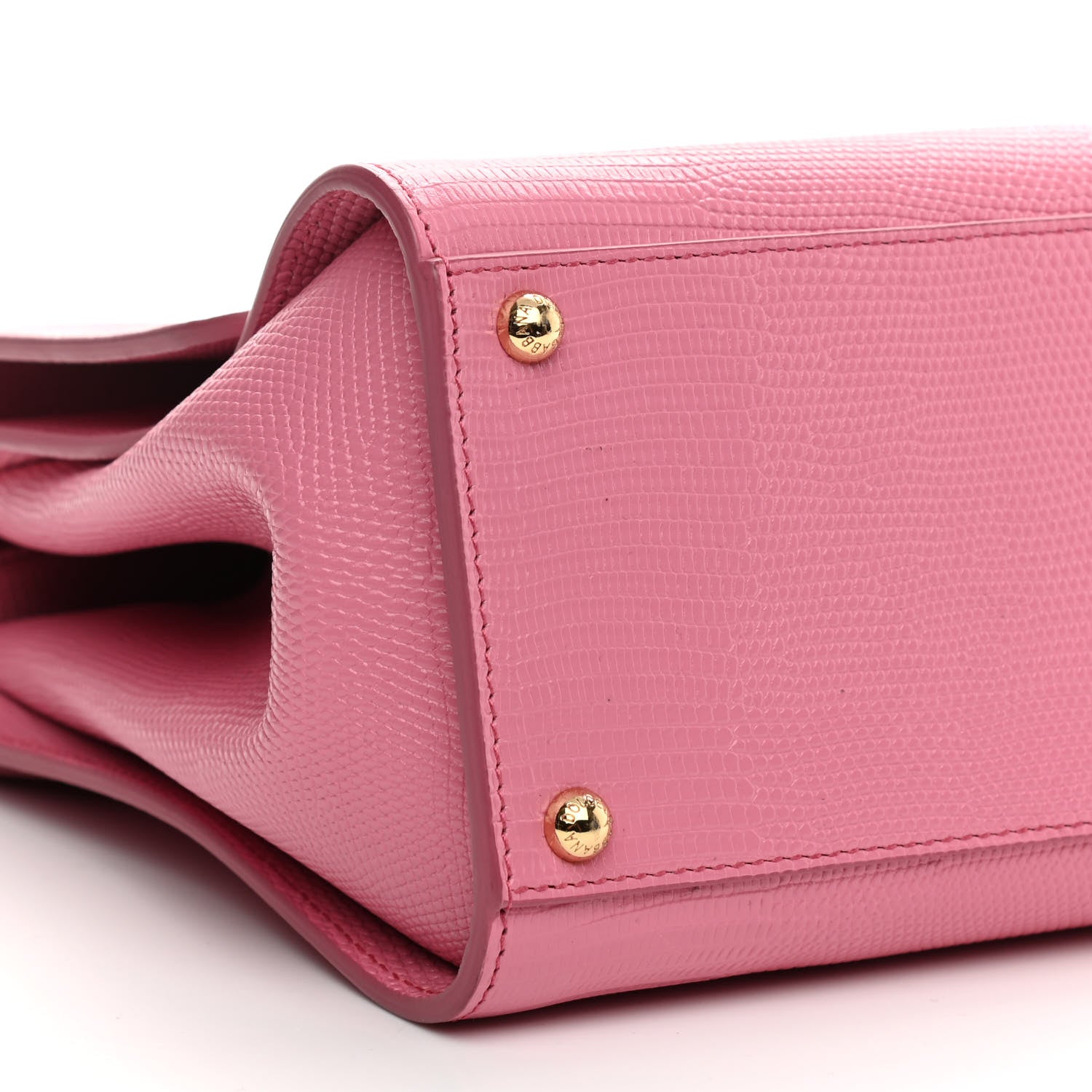 Dolce & Gabbana Lizard Calfskin Embossed Medium Monica Top Handle Bag Rosa Intenso 7 of 9