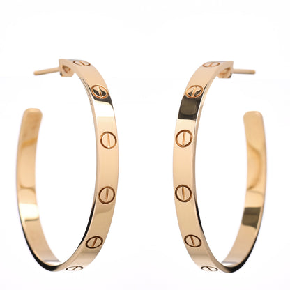 Cartier 18K Yellow Gold Large LOVE Hoop Earrings 1 of 5