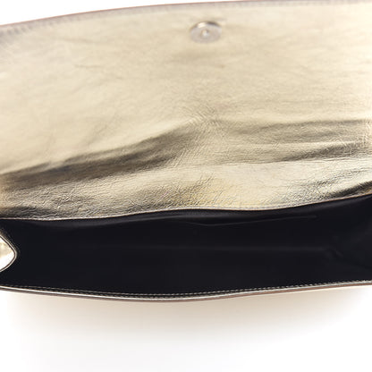 Saint Laurent Metallic Calfskin Monogram Large Belle De Jour Clutch Gold 5 of 12