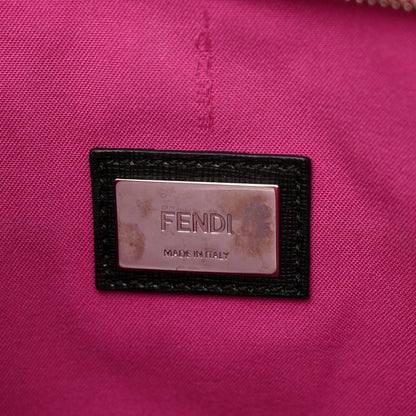 Fendi Vitello Elite Cuoio Monster Buggies Medium Roll Tote Carbone Black Multicolor Magenta 7 of 12