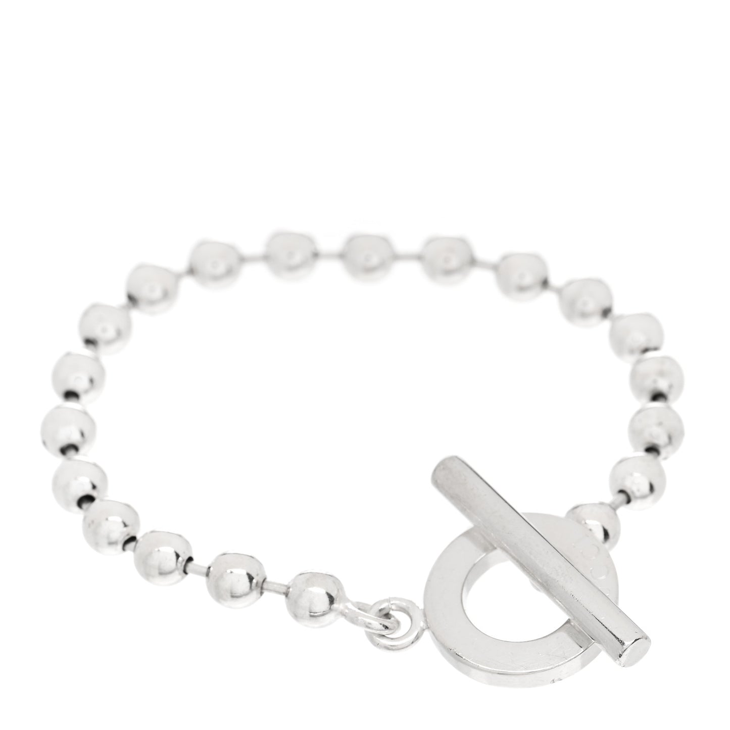 Sterling Silver Boule Bead Toggle Bracelet