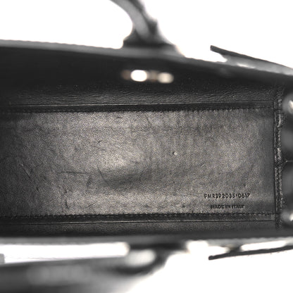 Saint Laurent Calfskin Crocodile Embossed Nano Sac De Jour Black 5 of 8