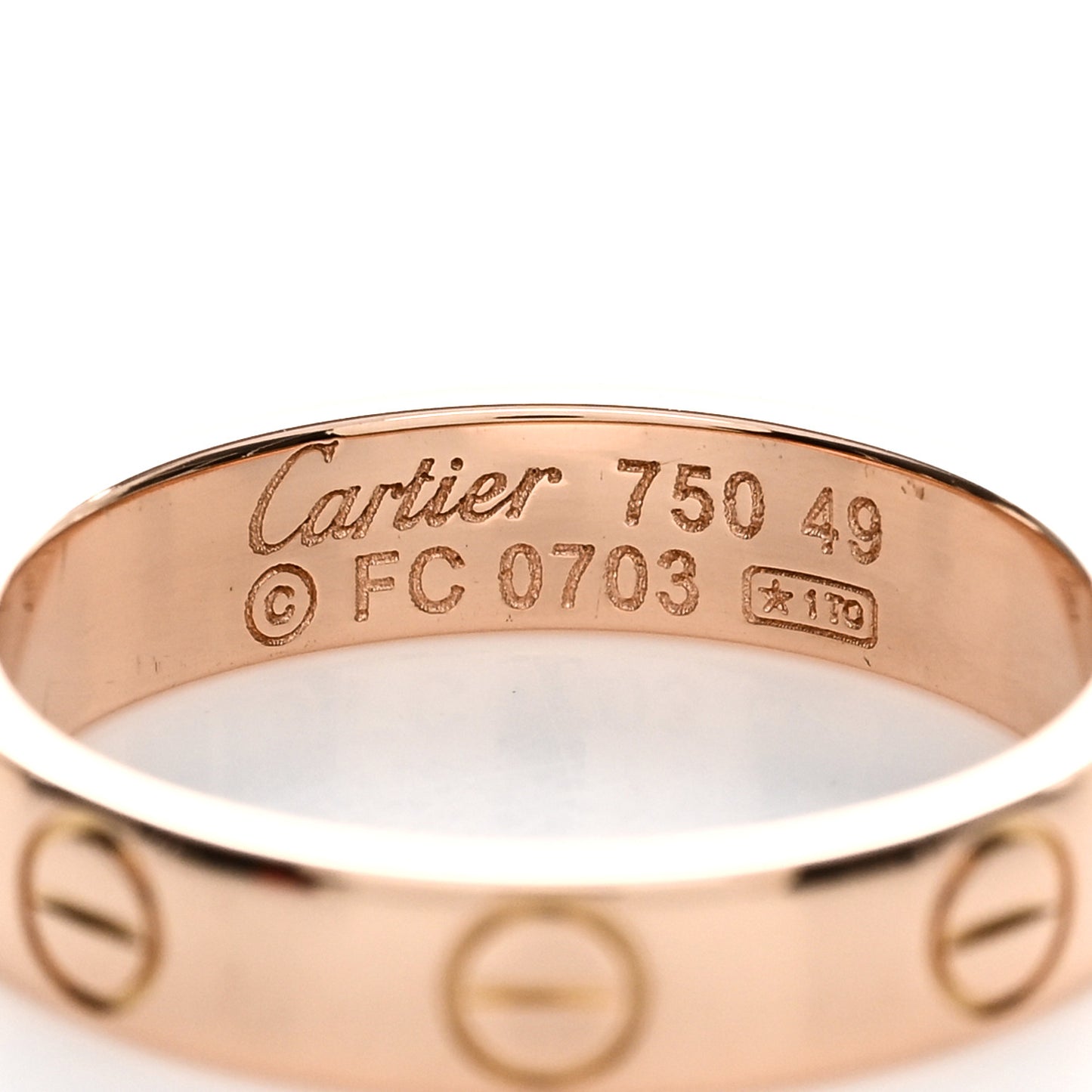 18K Pink Gold 3.5mm LOVE Wedding Band Ring 49 4.75