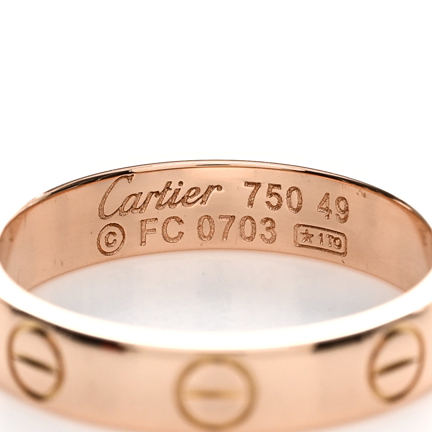 Cartier 18K Pink Gold 3.5mm LOVE Wedding Band Ring 49 4.75 4 of 4