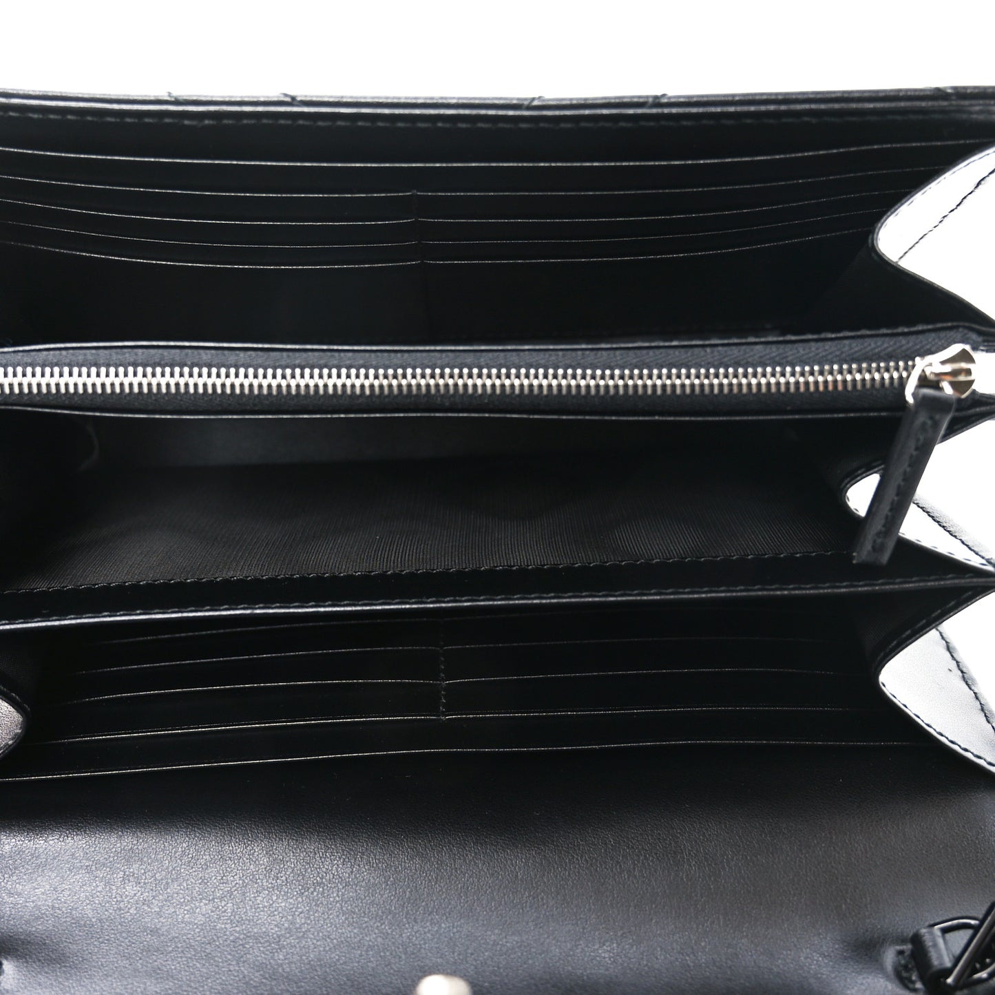Calfskin Matelasse Monochrome GG Marmont Chain Wallet Black