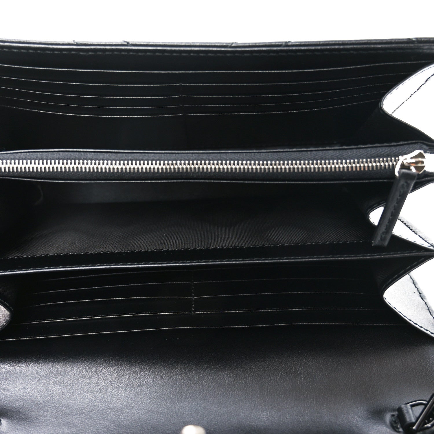 Gucci Calfskin Matelasse Monochrome GG Marmont Chain Wallet Black 5 of 11