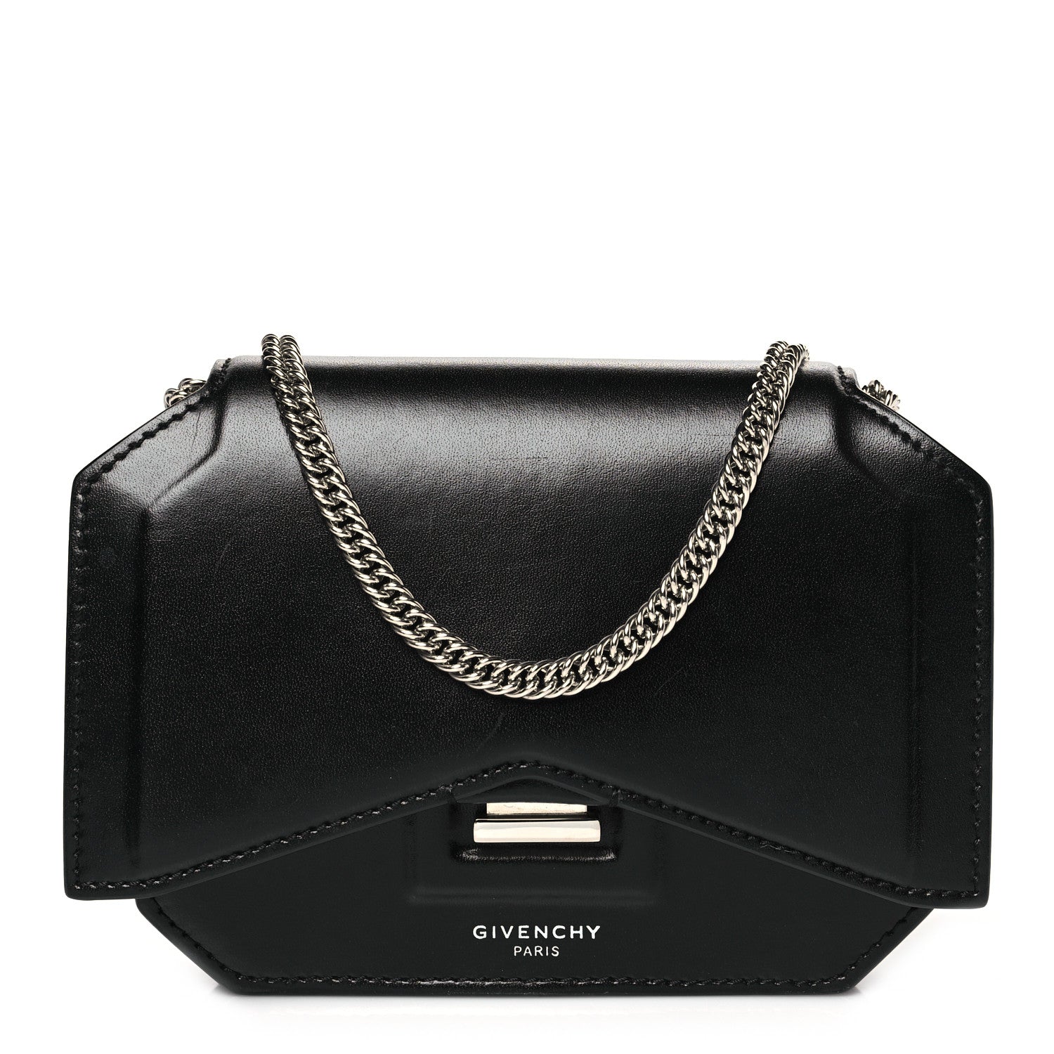 Givenchy Calfskin Bow Cut Chain Wallet Black 1 of 10
