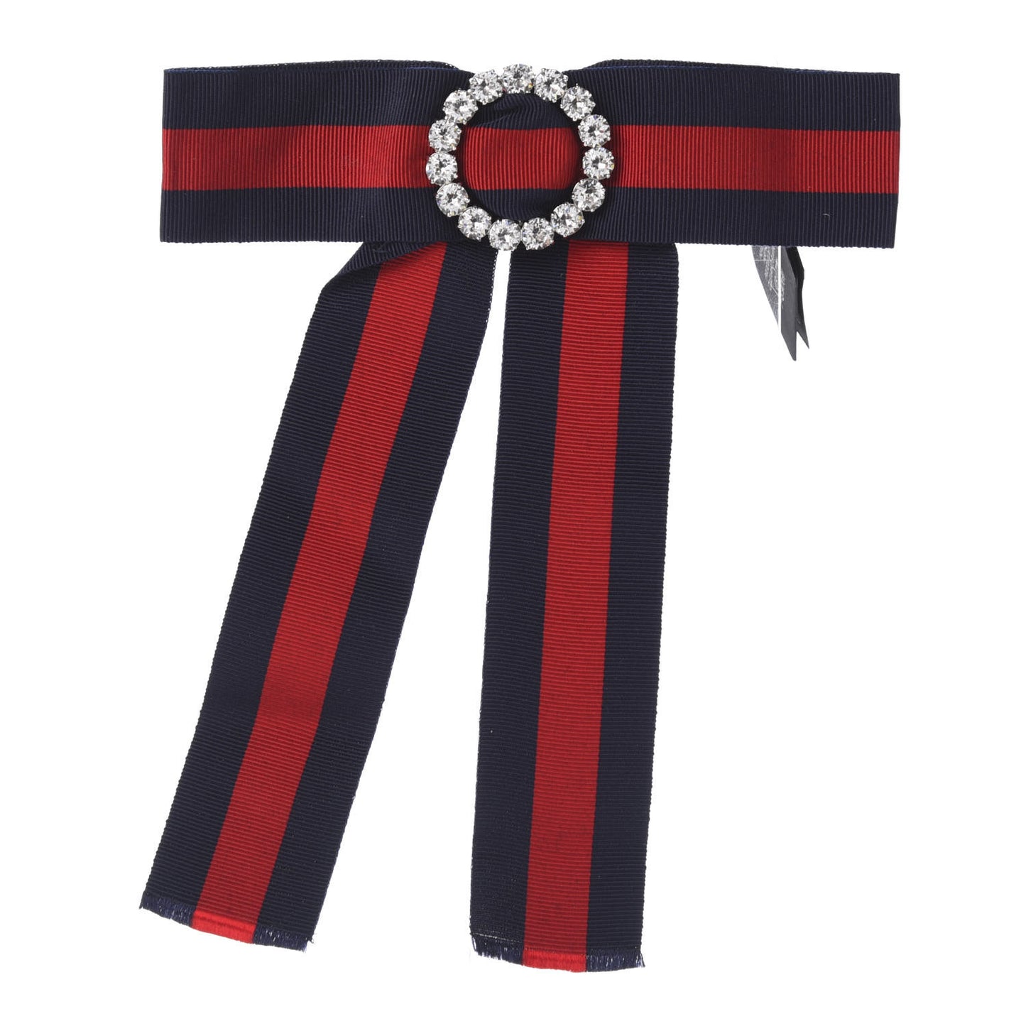 Grosgrain Web Crystal Neck Bow Blue Red