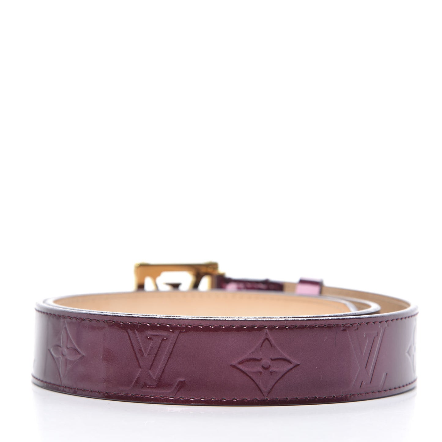 Vernis LV Frame Belt 85 34 Rouge Fauviste