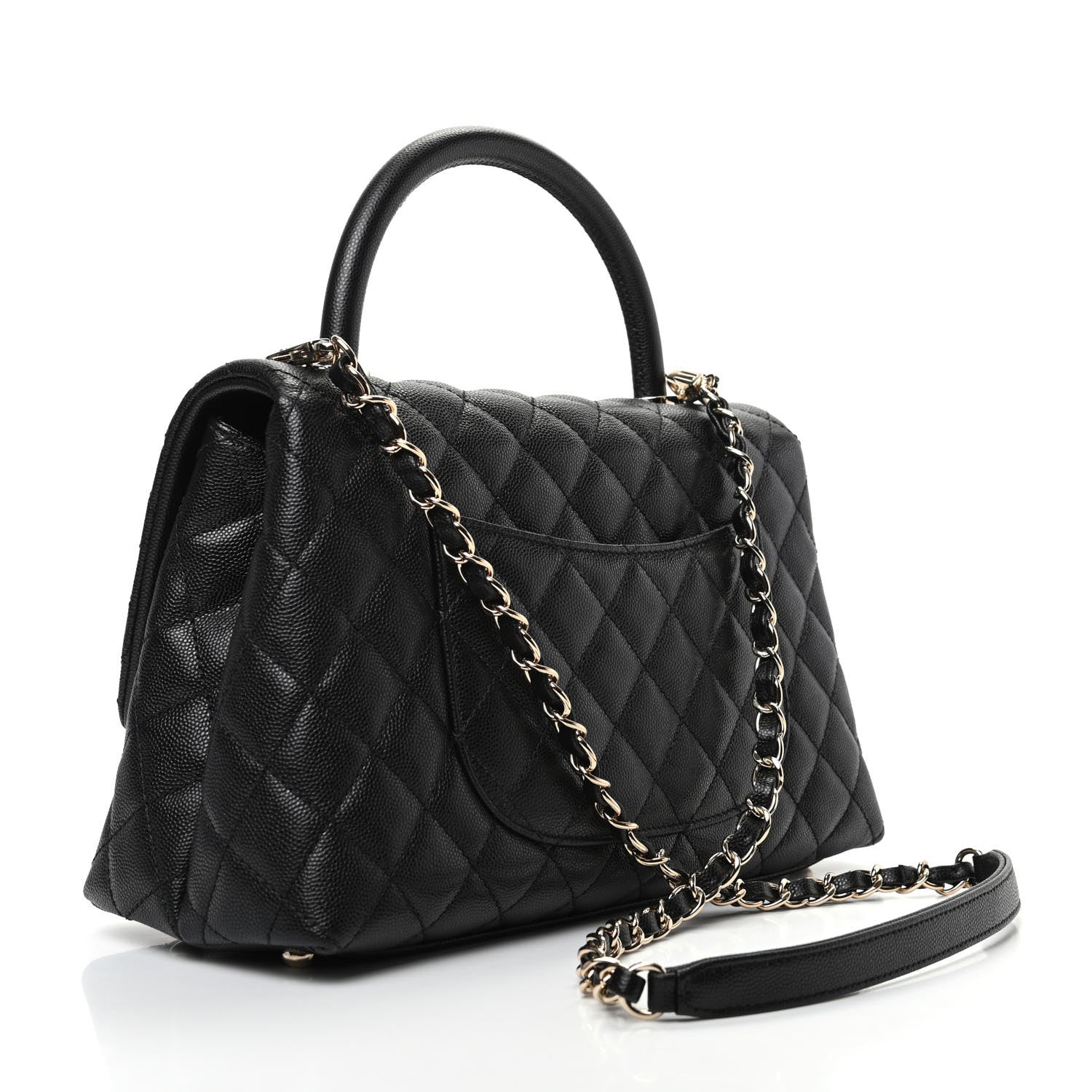 Chanel Caviar Quilted Small Coco Handle Flap Black 3 of 9