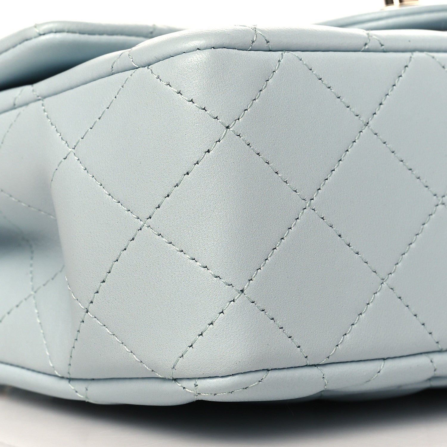 Chanel Lambskin Quilted Mini Top Handle Rectangular Flap Light Blue 9 of 11