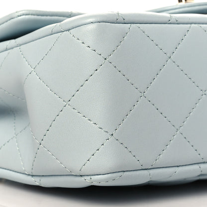 Chanel Lambskin Quilted Mini Top Handle Rectangular Flap Light Blue 9 of 11