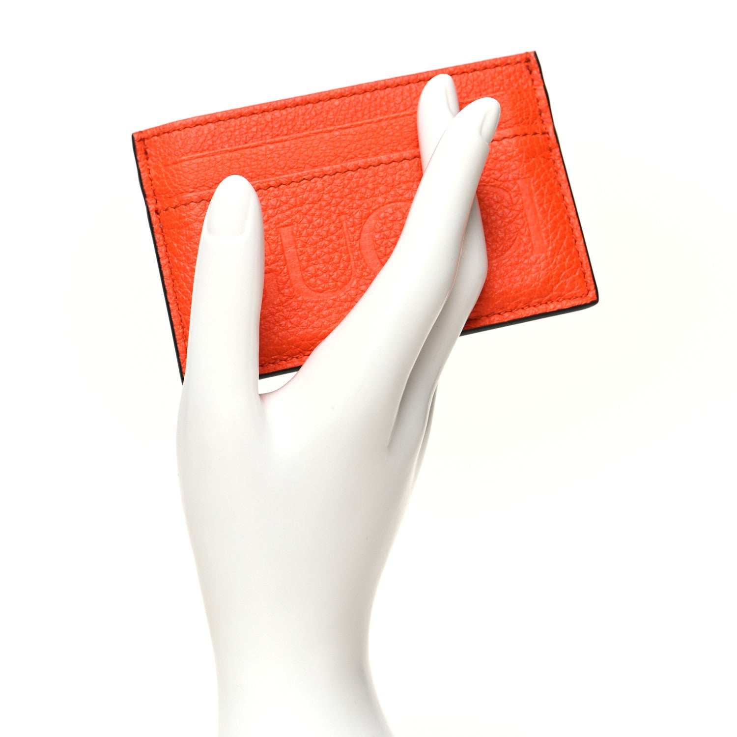 Gucci Calfskin Logo Card Holder Orange 2 of 8