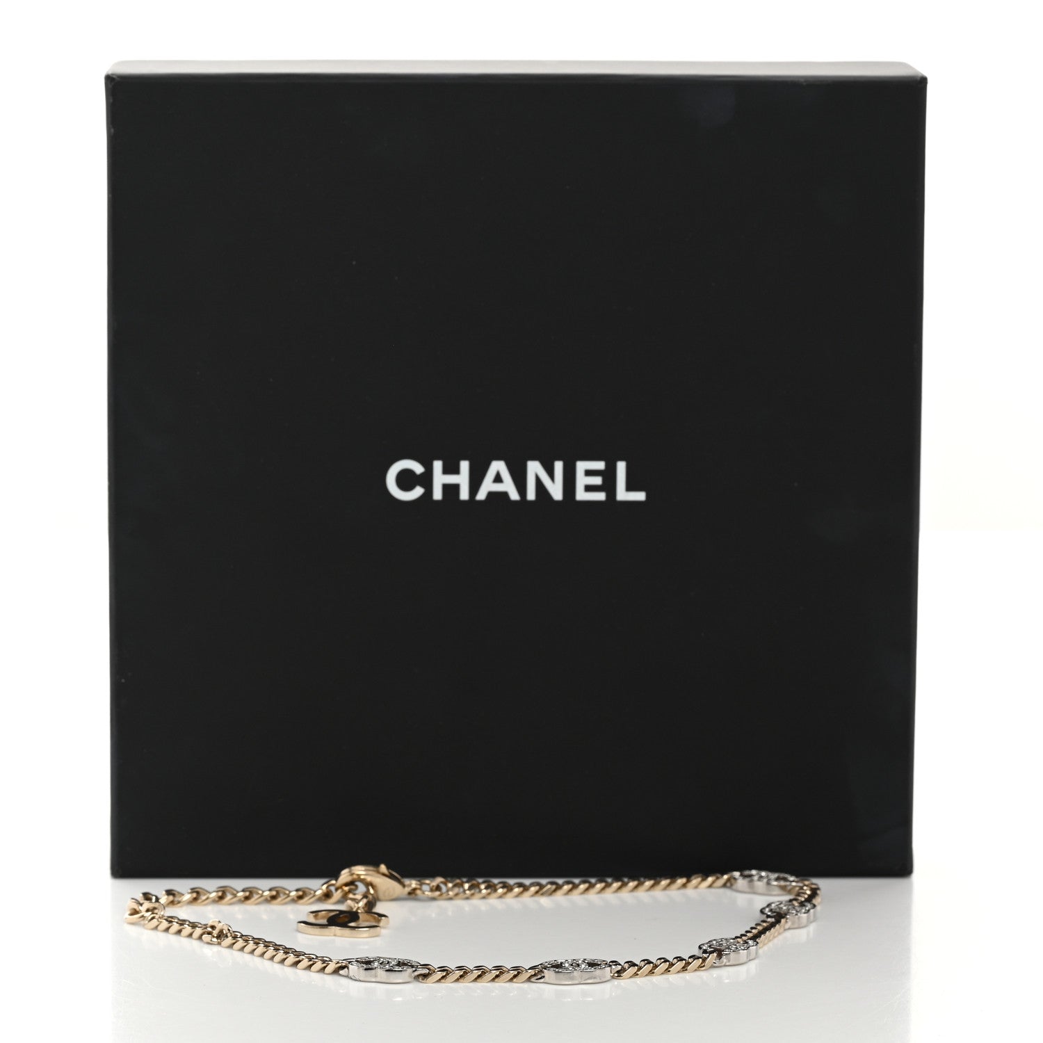 Chanel Crystal Chain CC Link Choker Gold Silver 6 of 6
