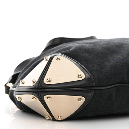 Gucci Monogram Medium Indy Top Handle Hobo Black 9 of 10