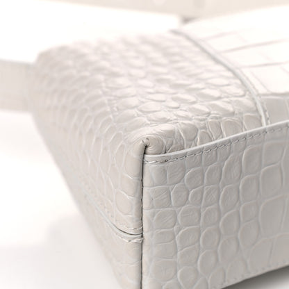 Balenciaga Extra Supple Calfskin Crocodile Embossed XS Downtown Shoulder Bag White 11 of 13