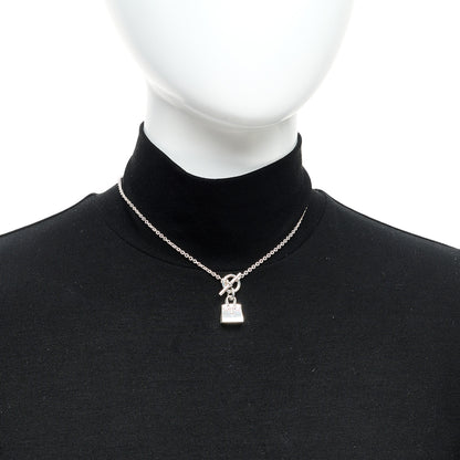 Hermes Sterling Silver Birkin Amulette Pendant Necklace 5 of 5