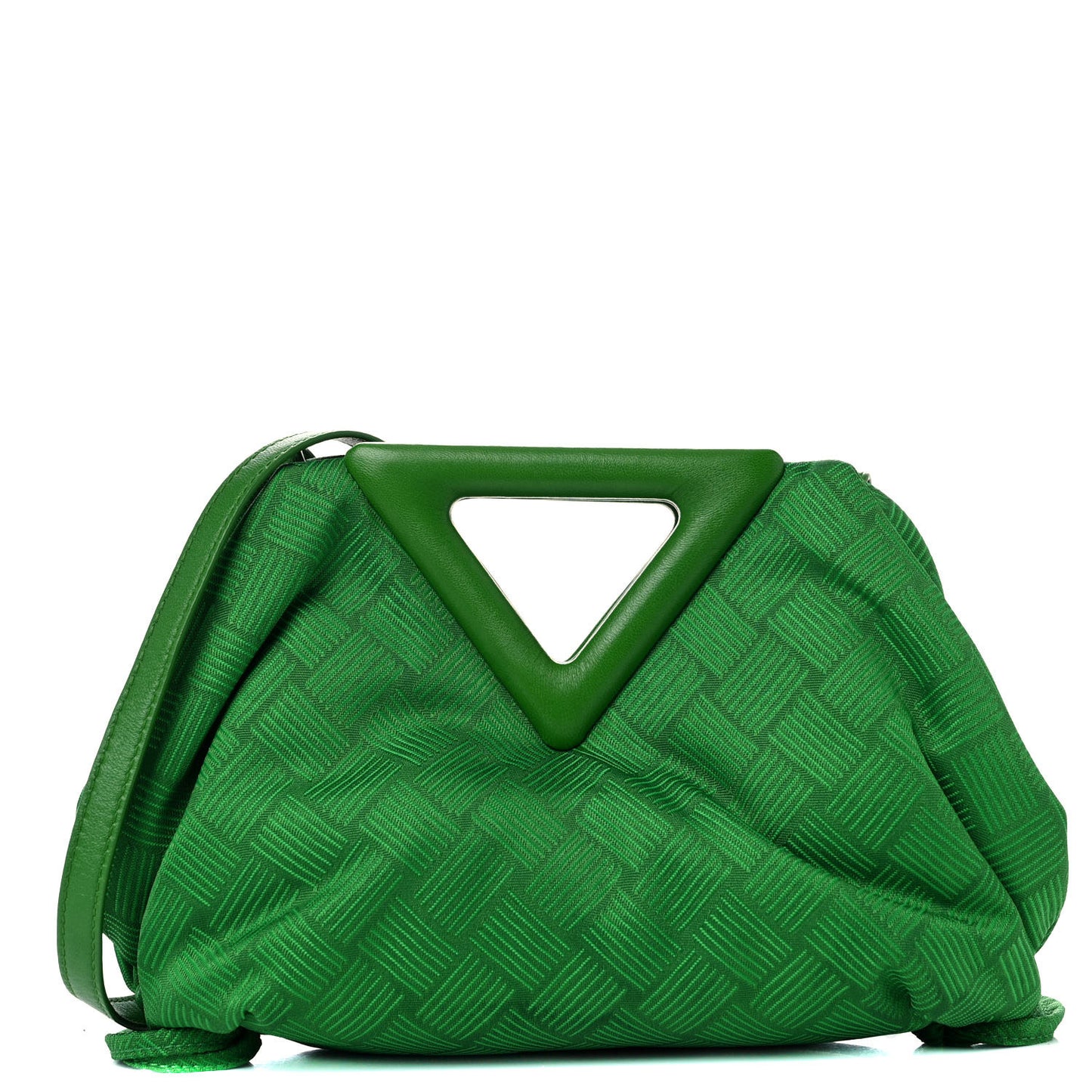 Nylon Jacquard Small The Point Triangle Bag Parakeet