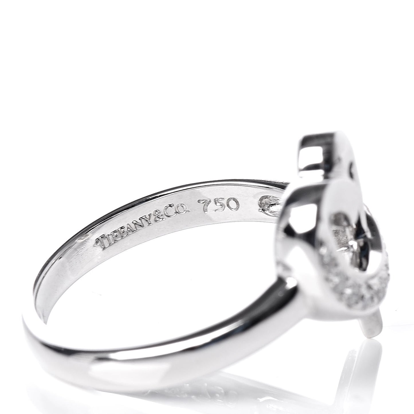 18K White Gold Diamond Paloma Picasso Loving Heart Ring 53 6.5