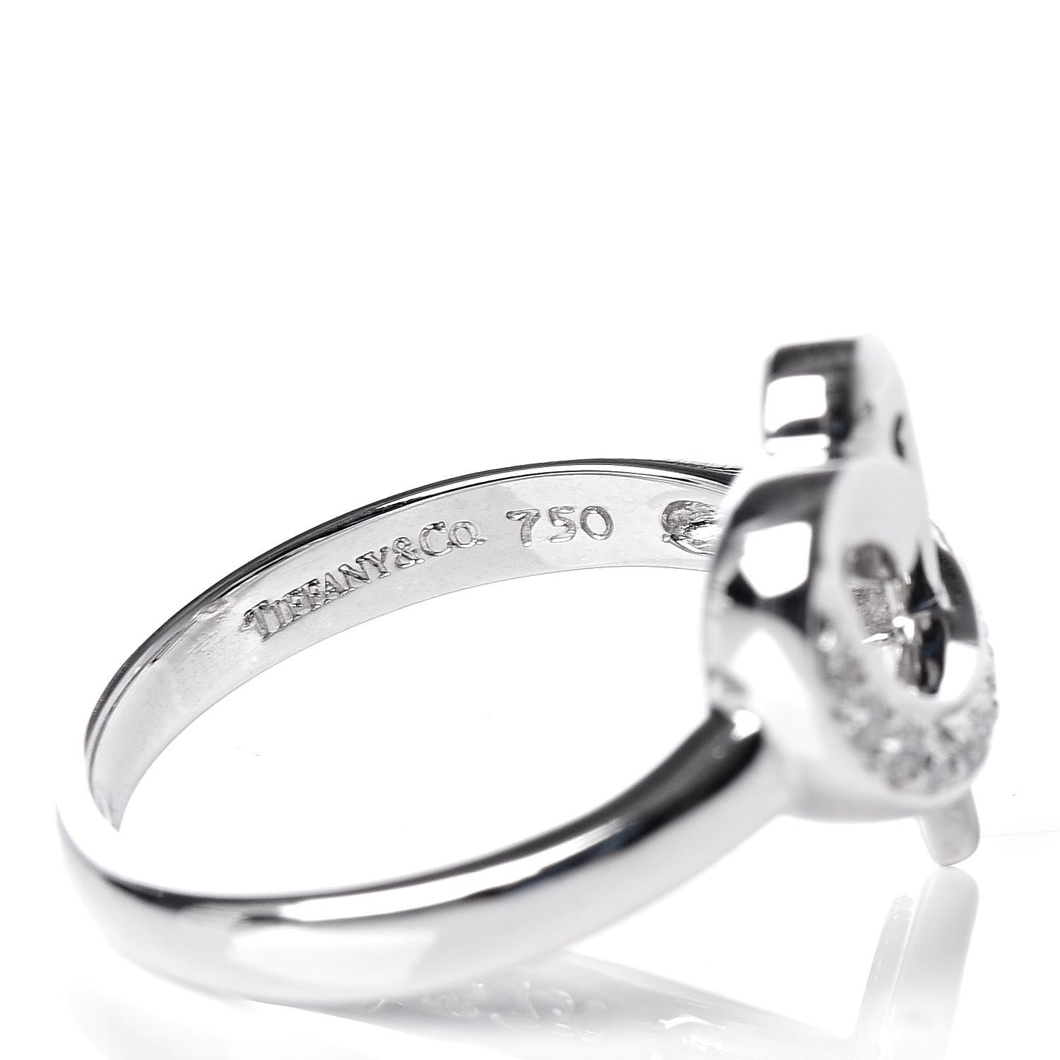 Tiffany 18K White Gold Diamond Paloma Picasso Loving Heart Ring 53 6.5 6 of 6