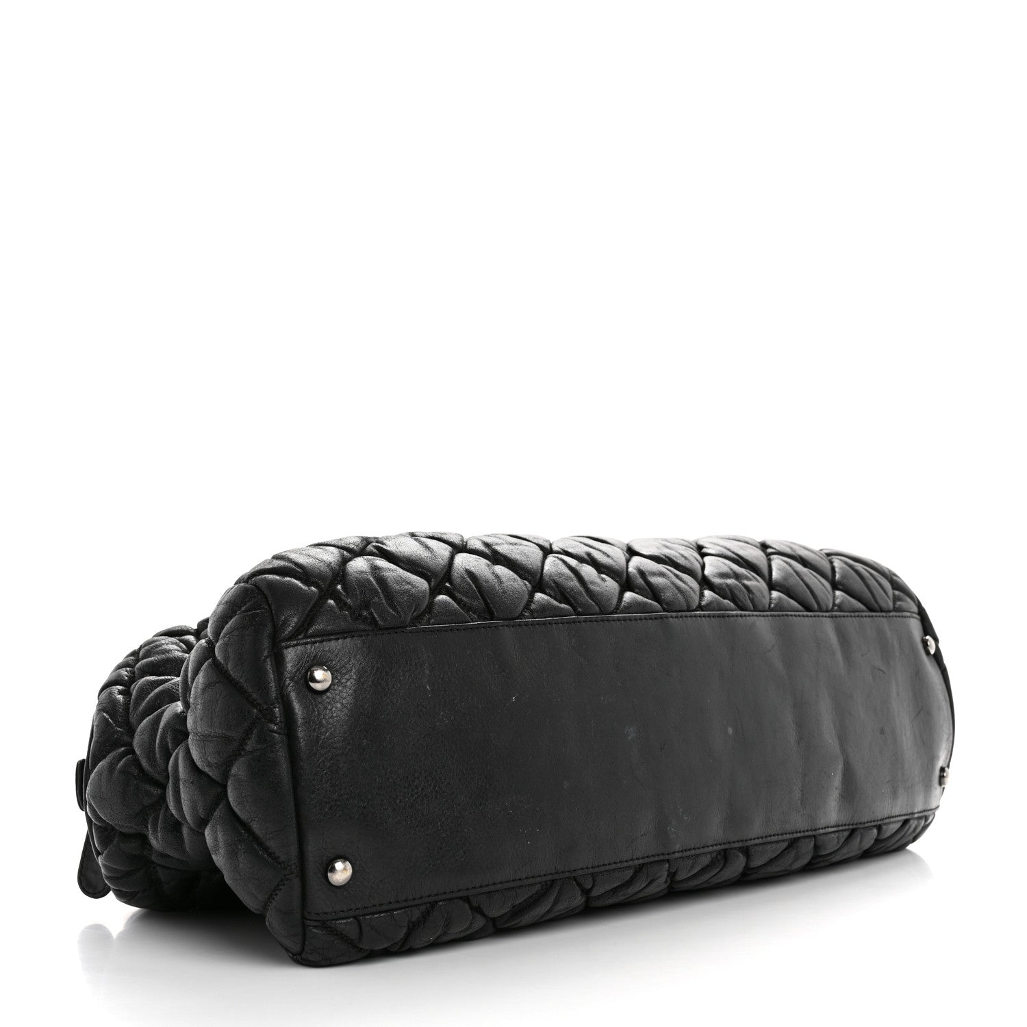 Chanel Calfskin Bubble Quilt Bowler Black 4 of 14