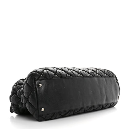 Chanel Calfskin Bubble Quilt Bowler Black 4 of 14