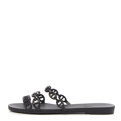 Hermes TPU Rivage Sandals 36 Black 1 of 7