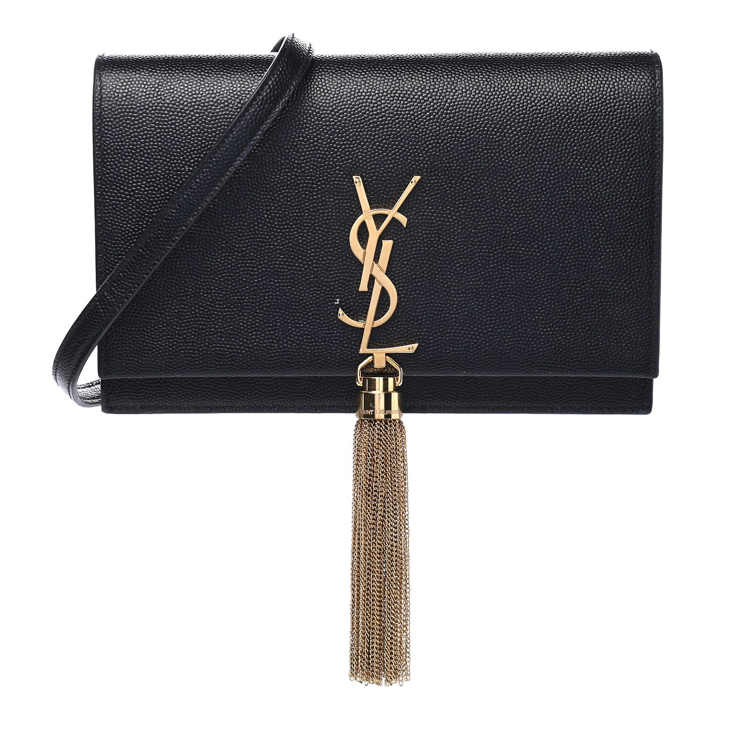 Grain De Poudre Classic Monogram Kate Tassel Chain Wallet Black