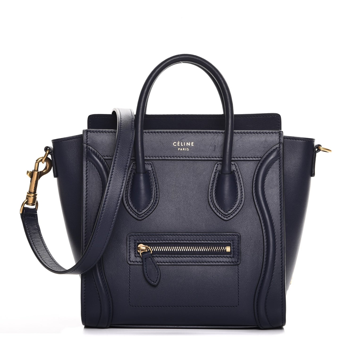 Smooth Calfskin Nano Luggage Navy Blue