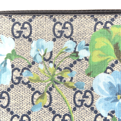 Gucci GG Supreme Monogram Blooms Zip Around Wallet Blue 7 of 8