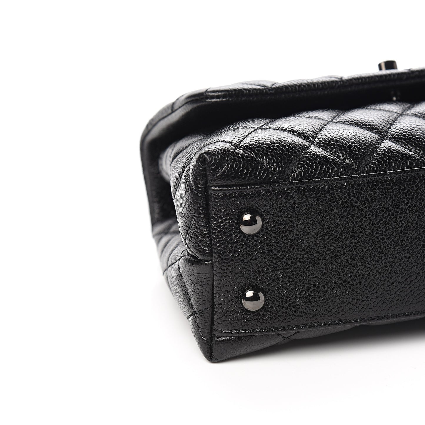 Caviar Quilted Mini Coco Handle Flap So Black