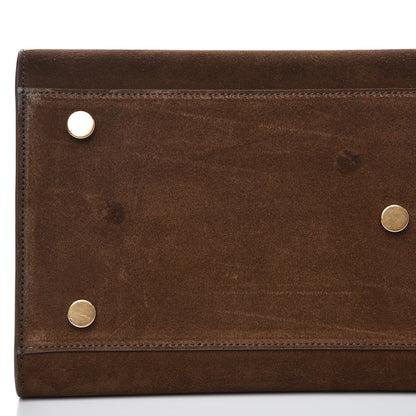 Saint Laurent Suede Calfskin Small Sac De Jour Military Brown 9 of 11