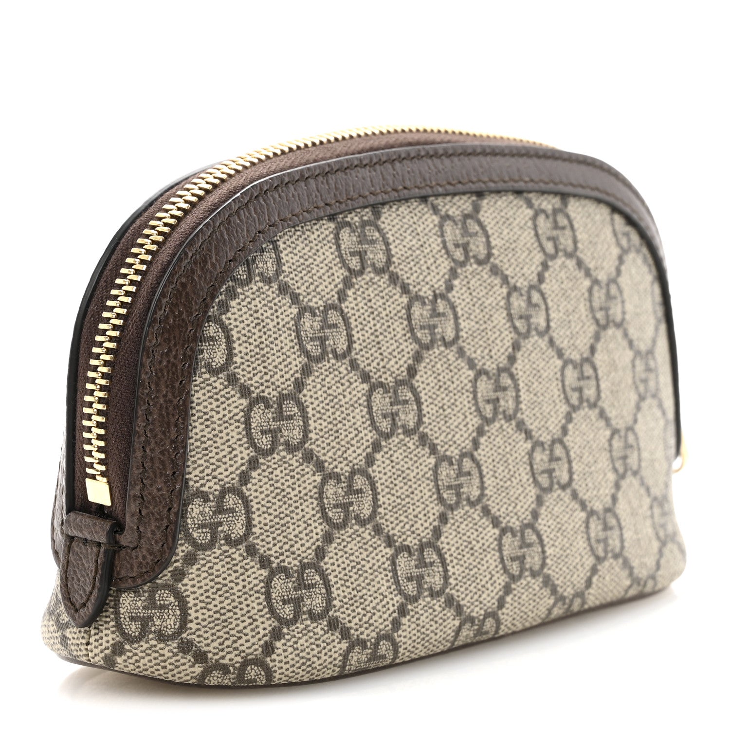 Gucci GG Supreme Monogram Textured Calfskin Web Medium Ophidia Cosmetic Case Beige Ebony New Acero 3 of 7