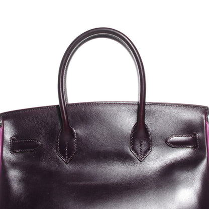 Hermes Box Bi-Color Birkin 30 Raisin Cyclamen 4 of 26