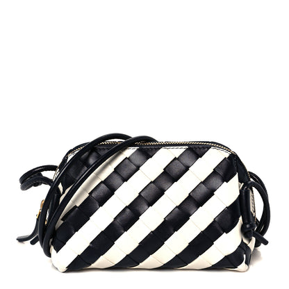 Bottega Veneta Nappa Intrecciato Striped Concert Pouch Space Chalk 1 of 12