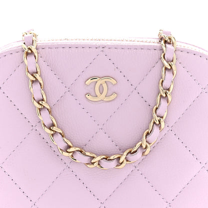 Chanel Caviar Quilted Mini Classic Clutch With Chain Light Purple 8 of 12