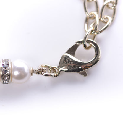 Chanel Pearl Crystal CC Short Necklace Gold 5 of 8