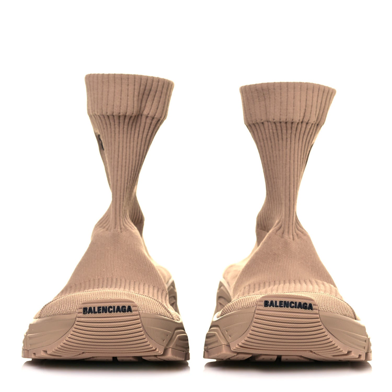 Balenciaga Technical Ribbed 3D Recycled Knit Womens Speed 3.0 Sneakers 41 Monocolor Beige 2 of 7