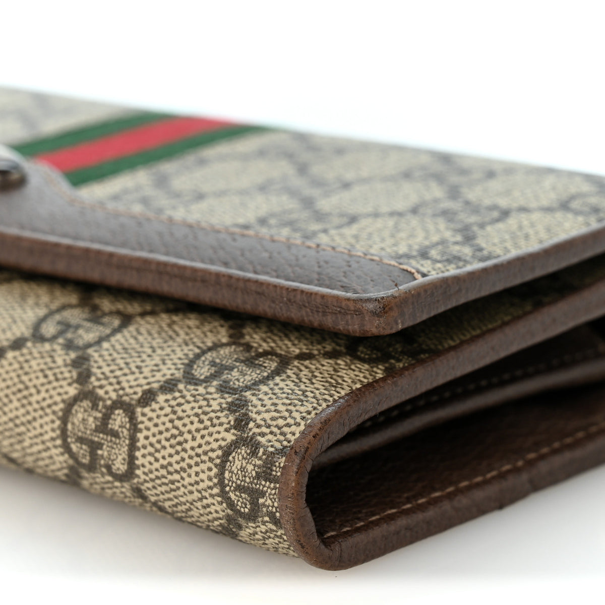 Gucci GG Supreme Monogram Web Ophidia Wallet On Chain Brown 10 of 10