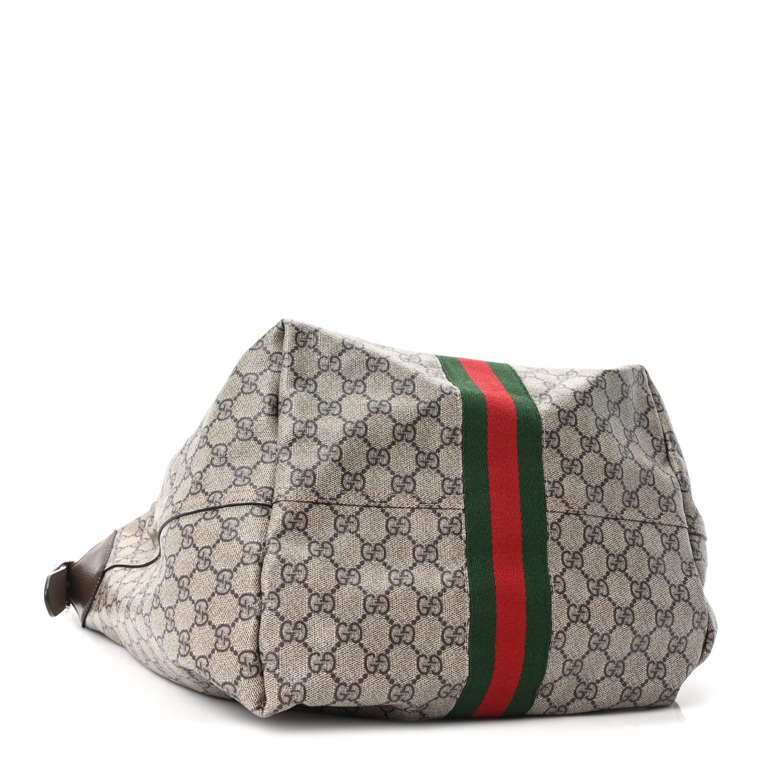 Gucci Tender GG Supreme Monogram Textured Dollar Calfskin Web Medium Jackie 1961 Crossbody Bag Beige Ebony New Acero 4 of 10
