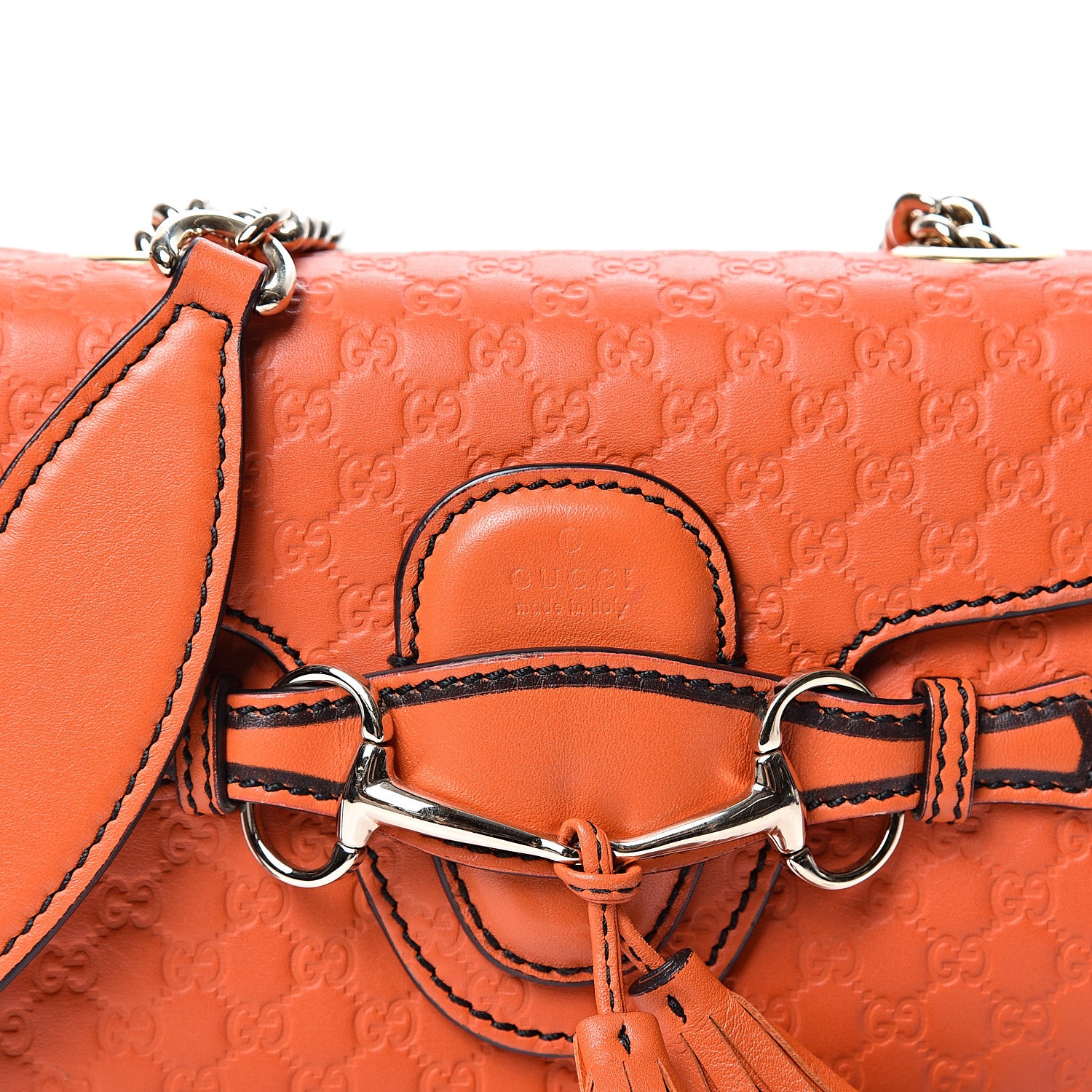 Gucci Soft Microguccissima Mini Emily Chain Shoulder Bag Sun Orange 8 of 10