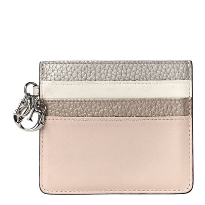 Christian Dior Grained Calfskin Card Holder Pink Multicolor 1 of 11