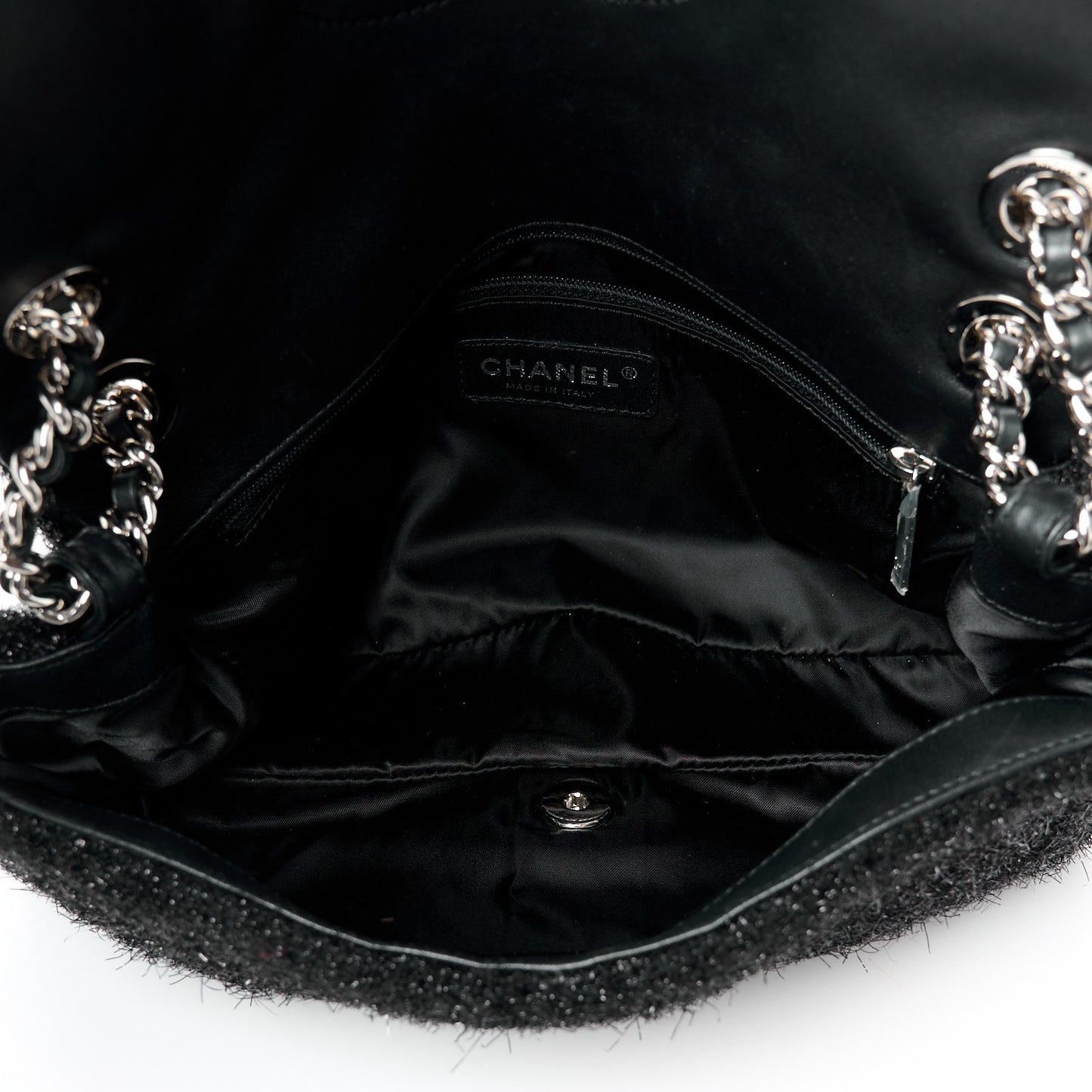 Lurex Knit Medium Pluto Glitter Flap Black