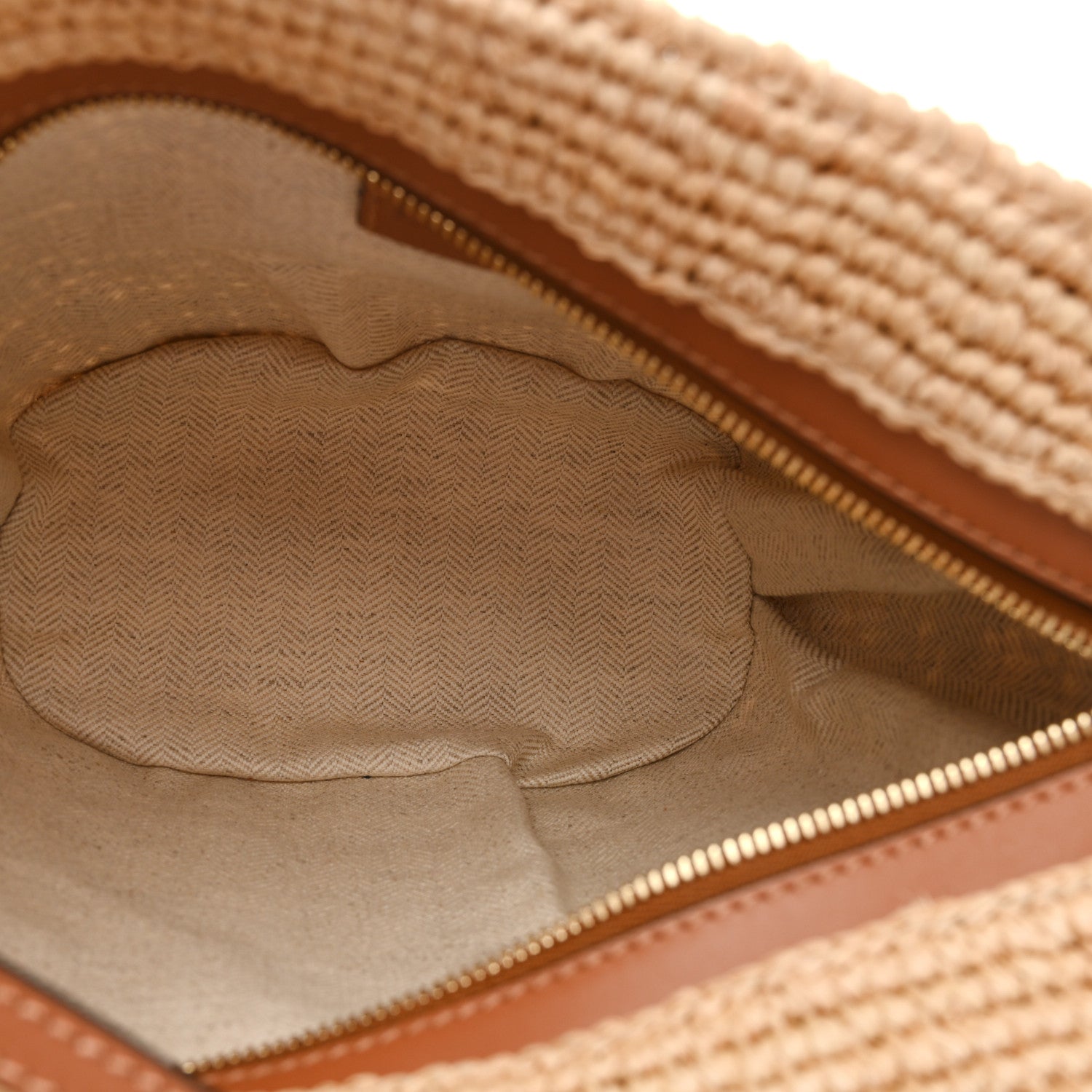 Loewe Calfskin Raffia Paulas Ibiza Pochette Bag Natural Tan 5 of 10