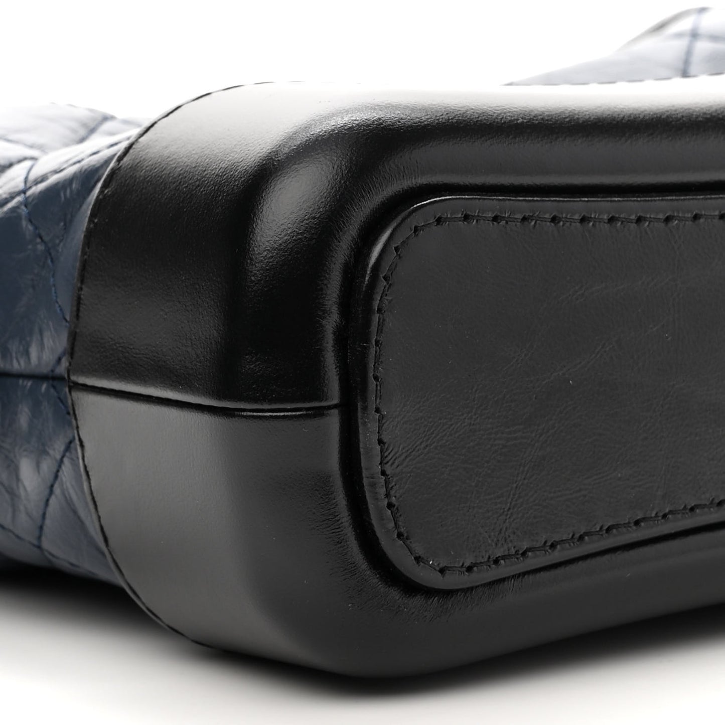 Aged Calfskin Quilted Small Gabrielle Hobo Navy Black